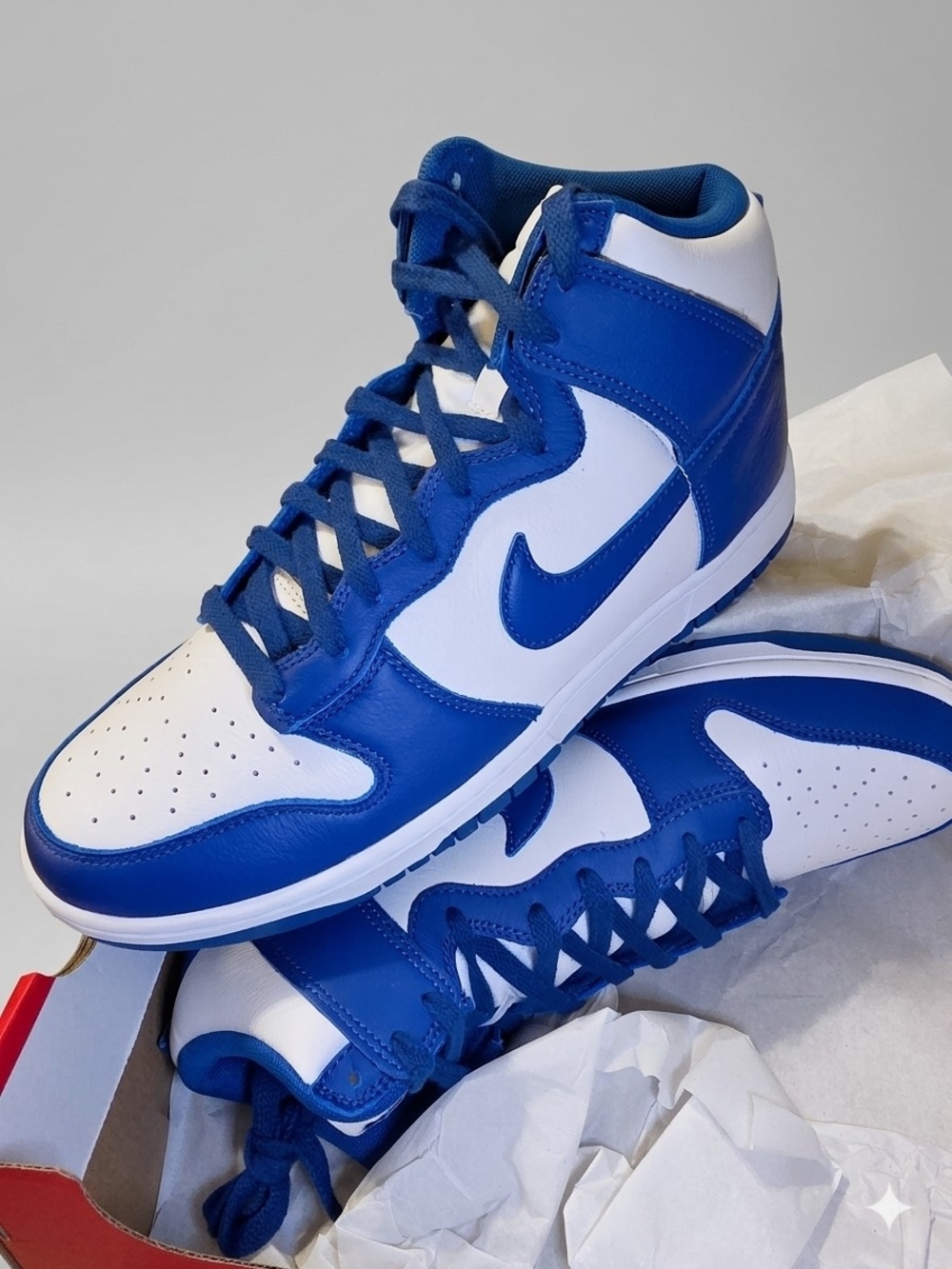 Nike Blue and White High-Top Sneakers